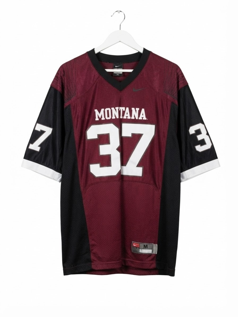 Nike Burgundy and Black Montana #37 Football Jersey Medium